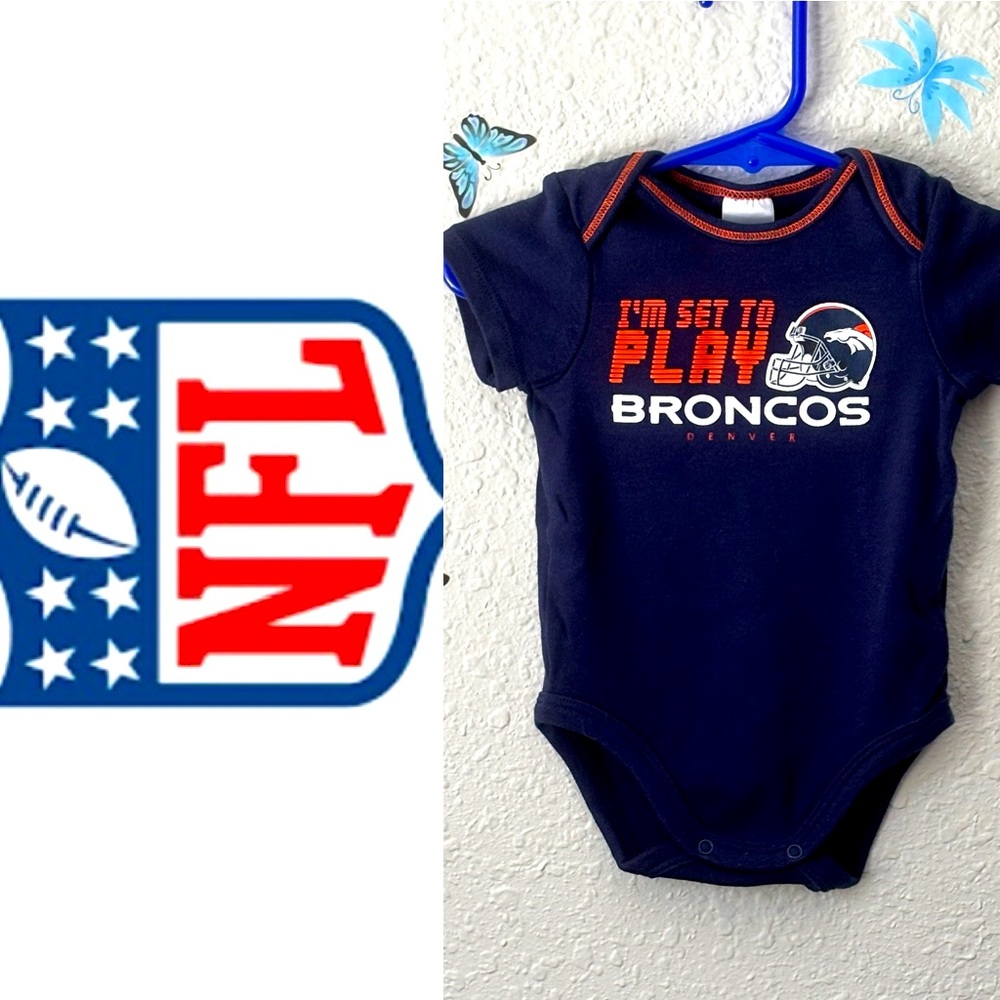 🏈Girls NFL Denver Broncos Bodysuit One Piece with Team Branding